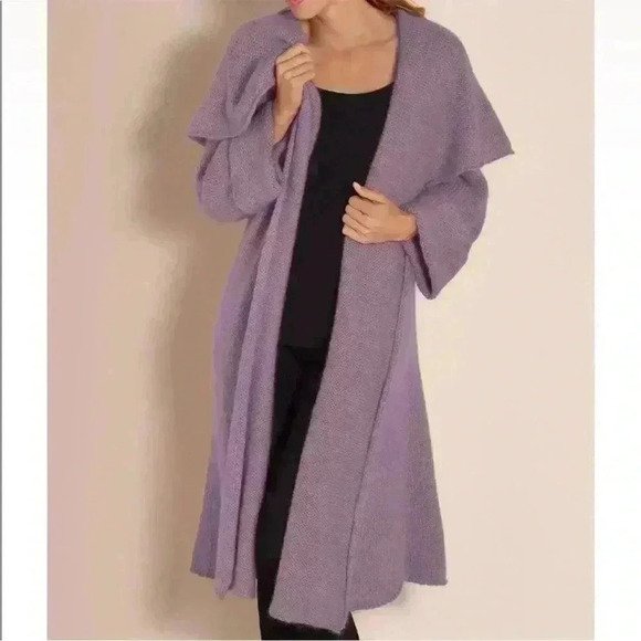 Soft Surroundings Telluride Topper Wool Mohair
Longline Cardigan Purple Size S - Picture 2 of 9